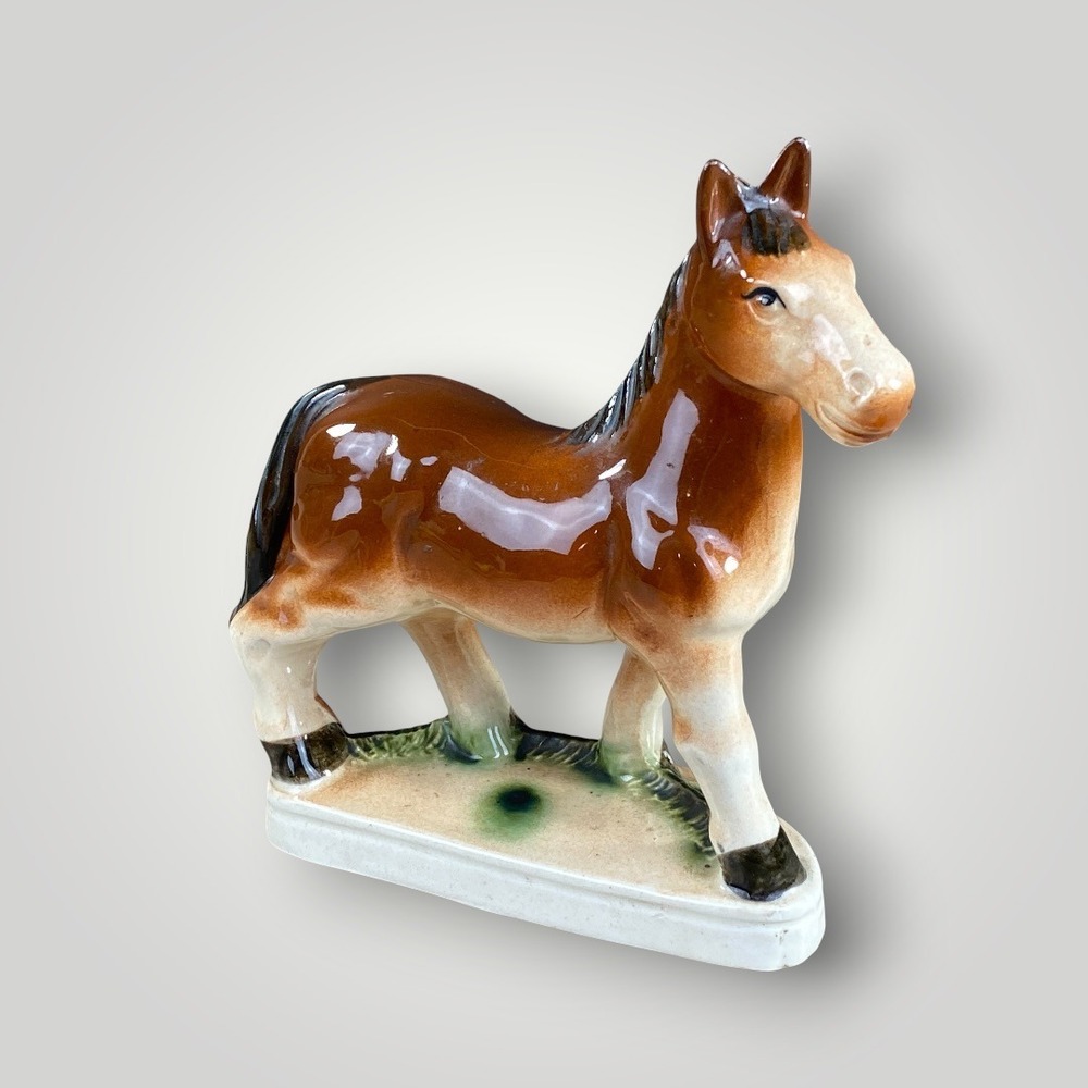Ceramic Horse Figurine Pony Farm‎ Decor Statue 1950s Made in Japan